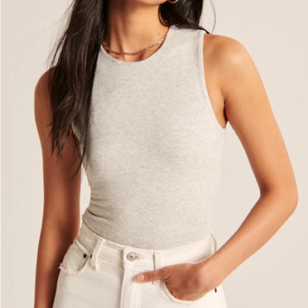 Abercrombie & Fitch Cotton Crew Tank Bodysuit